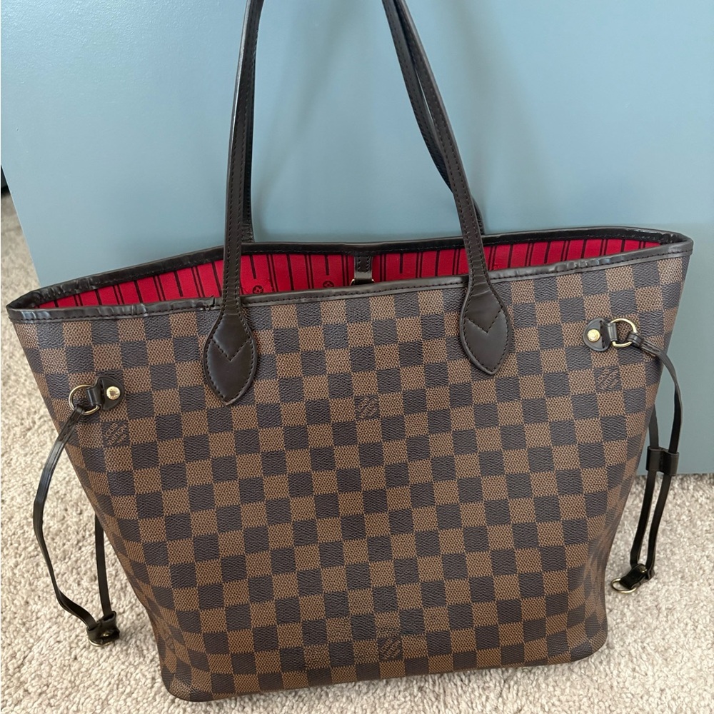 Designer Brown Checkered Tote Bag